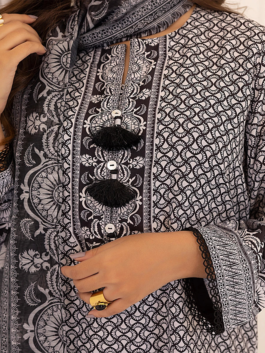 Salitex Women Printed Silk 3 Piece Suit WRS3BA24AL116 - Winter Collection