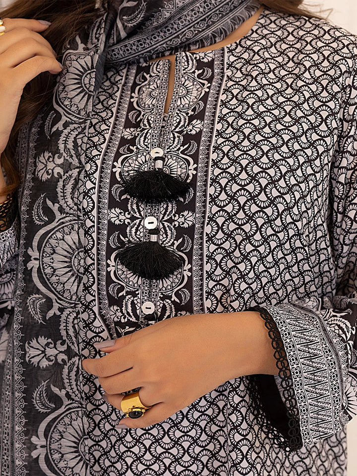 Salitex Women Printed Silk 3 Piece Suit WRS3BA24AL116 - Winter Collection
