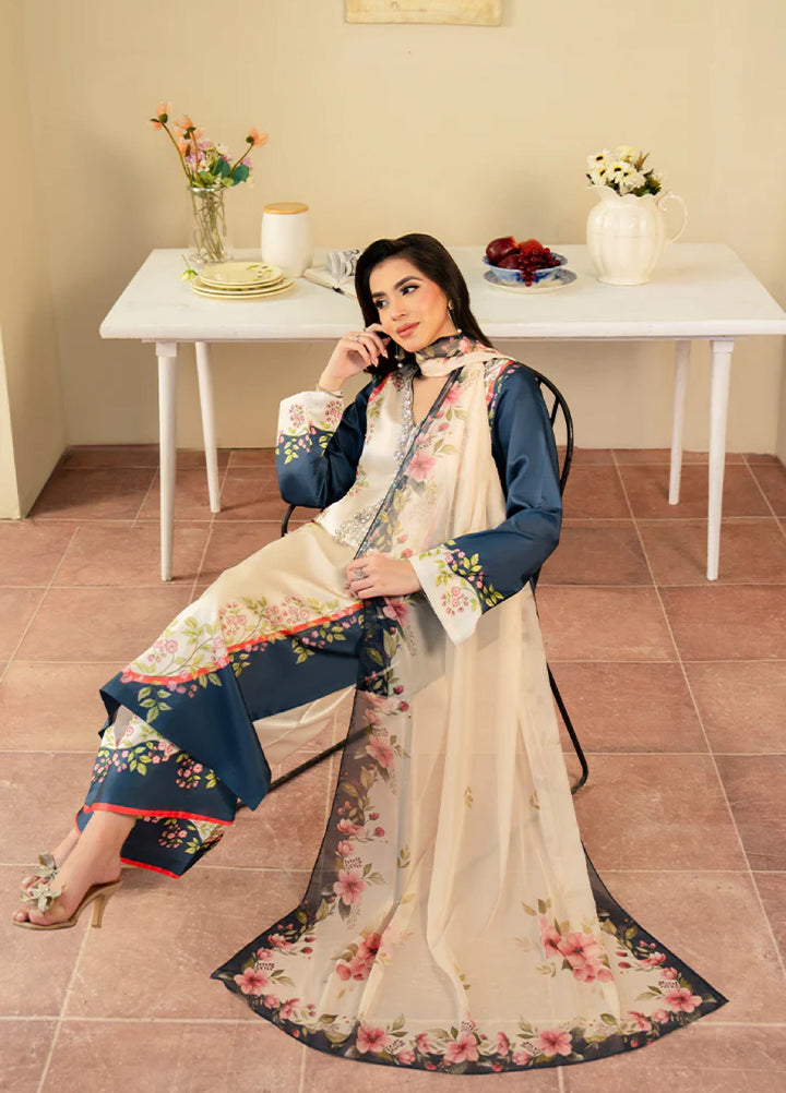 Celeste by Imrozia Pret Hand work Shamooz Silk 3 Piece SP-106 Eclipse