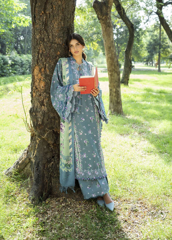 Wilderness by Elaf Unstitched Printed Khaddar 3 Piece Suit EL26UW Wilderness EWR-4B Cineraria - Winter Collection