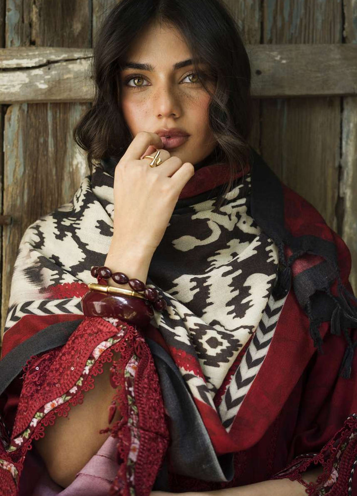 Wilderness by Elaf Unstitched Printed Marina Twill 3 Piece Suit EL26UW Crimsonwood EWR-5A - Winter Collection