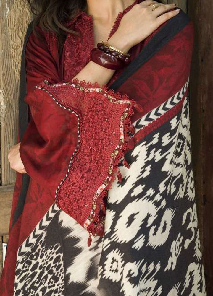 Wilderness by Elaf Unstitched Printed Marina Twill 3 Piece Suit EL26UW Crimsonwood EWR-5A - Winter Collection