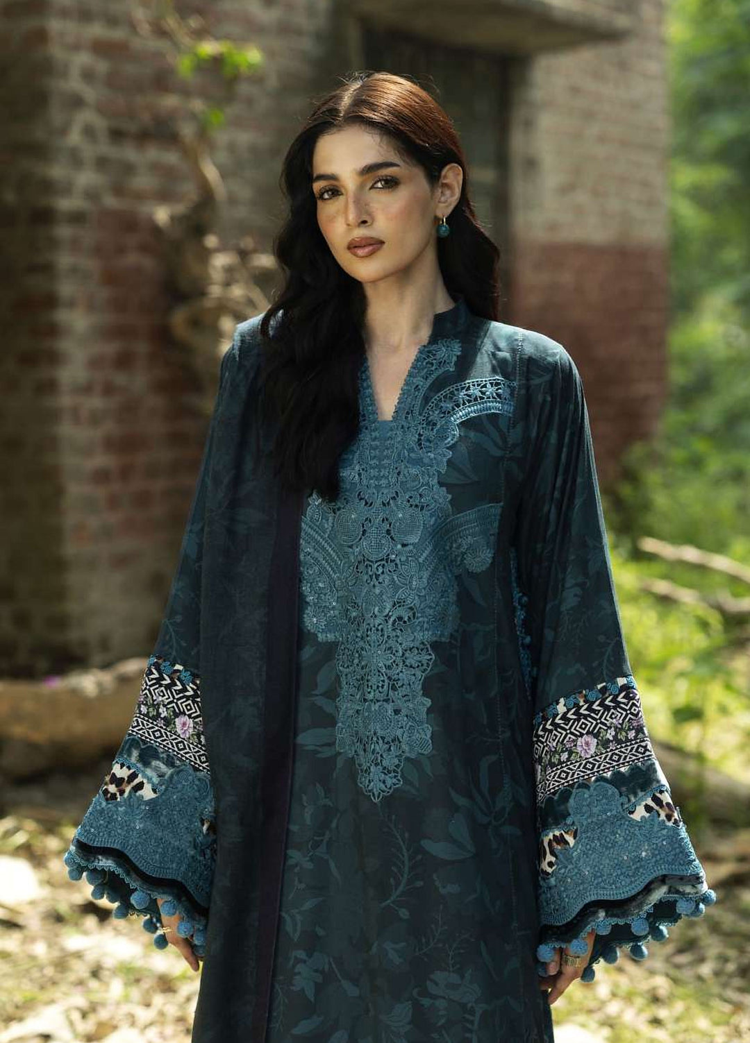 Wilderness by Elaf Unstitched Printed Marina Twill 3 Piece Suit EL26UW Dusk EWR-5B - Winter Collection