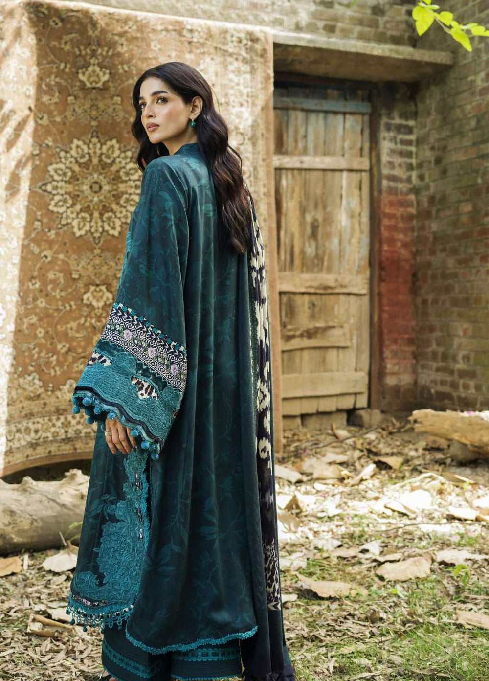Wilderness by Elaf Unstitched Printed Marina Twill 3 Piece Suit EL26UW Dusk EWR-5B - Winter Collection