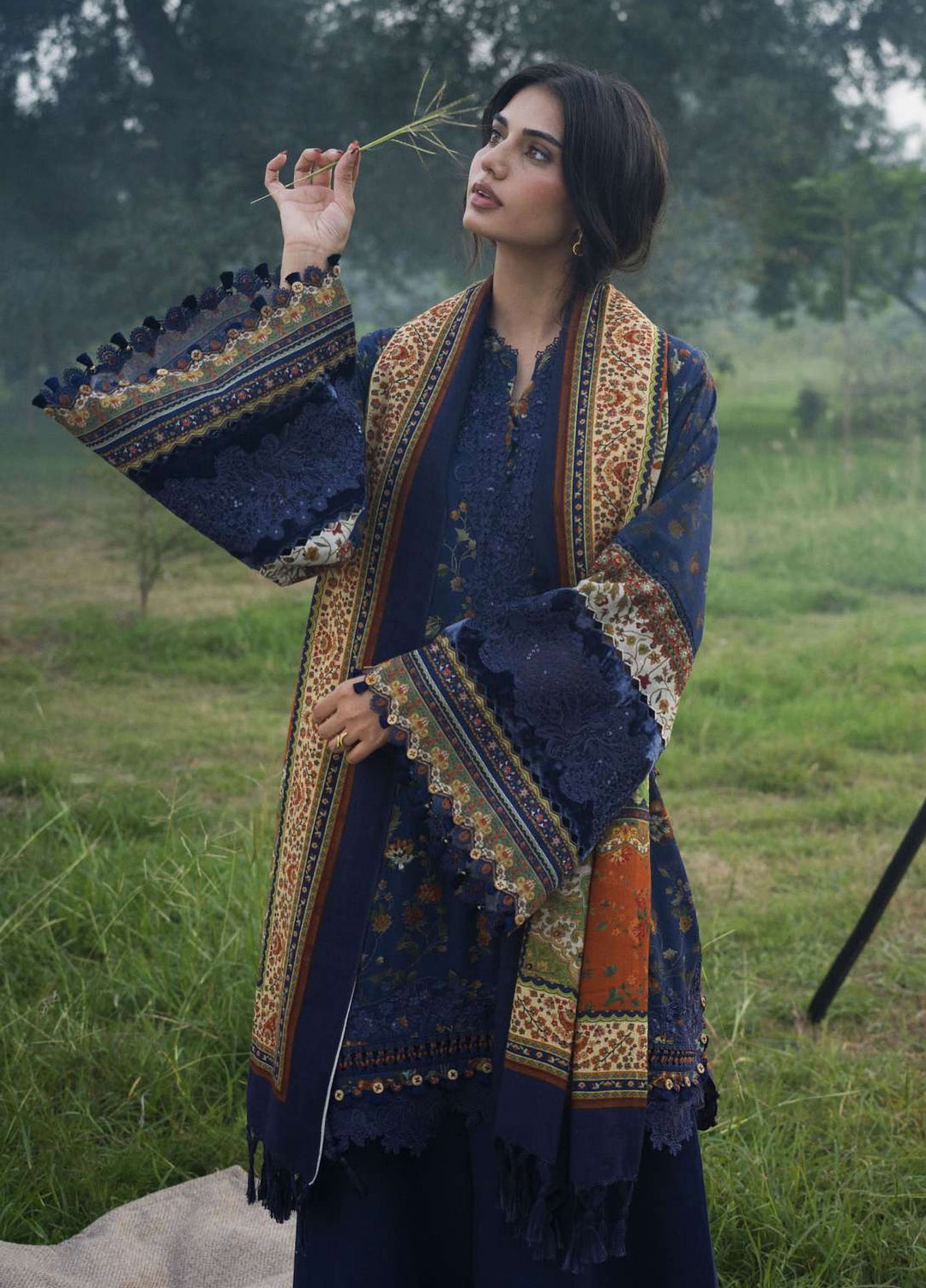 Wilderness by Elaf Unstitched Printed Khaddar 3 Piece Suit EL26UW Elsewhere EWR-8B - Winter Collection