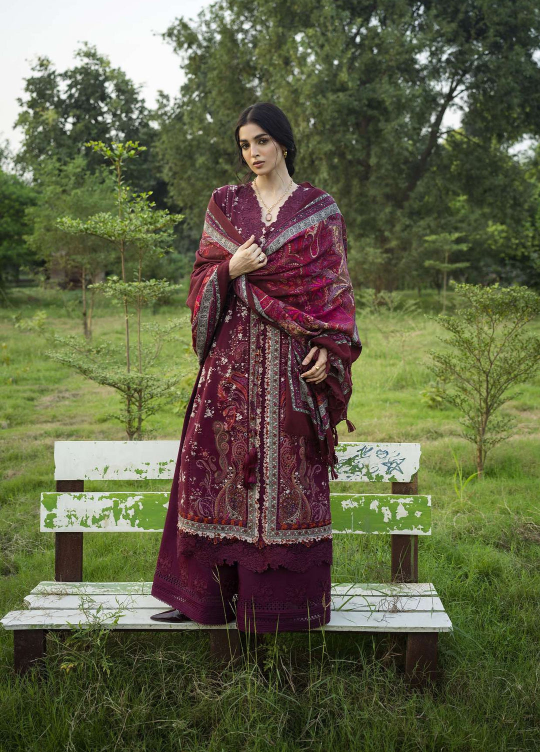 Wilderness by Elaf Unstitched Printed Khaddar 3 Piece Suit EL26UW Rowan EWR-2A - Winter Collection