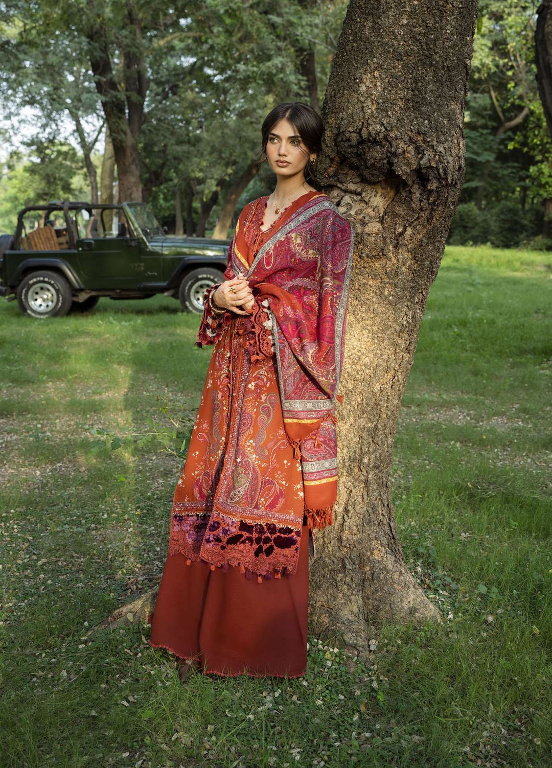 Wilderness by Elaf Unstitched Printed Khaddar 3 Piece Suit EL26UW Cinder EWR-2B - Winter Collection