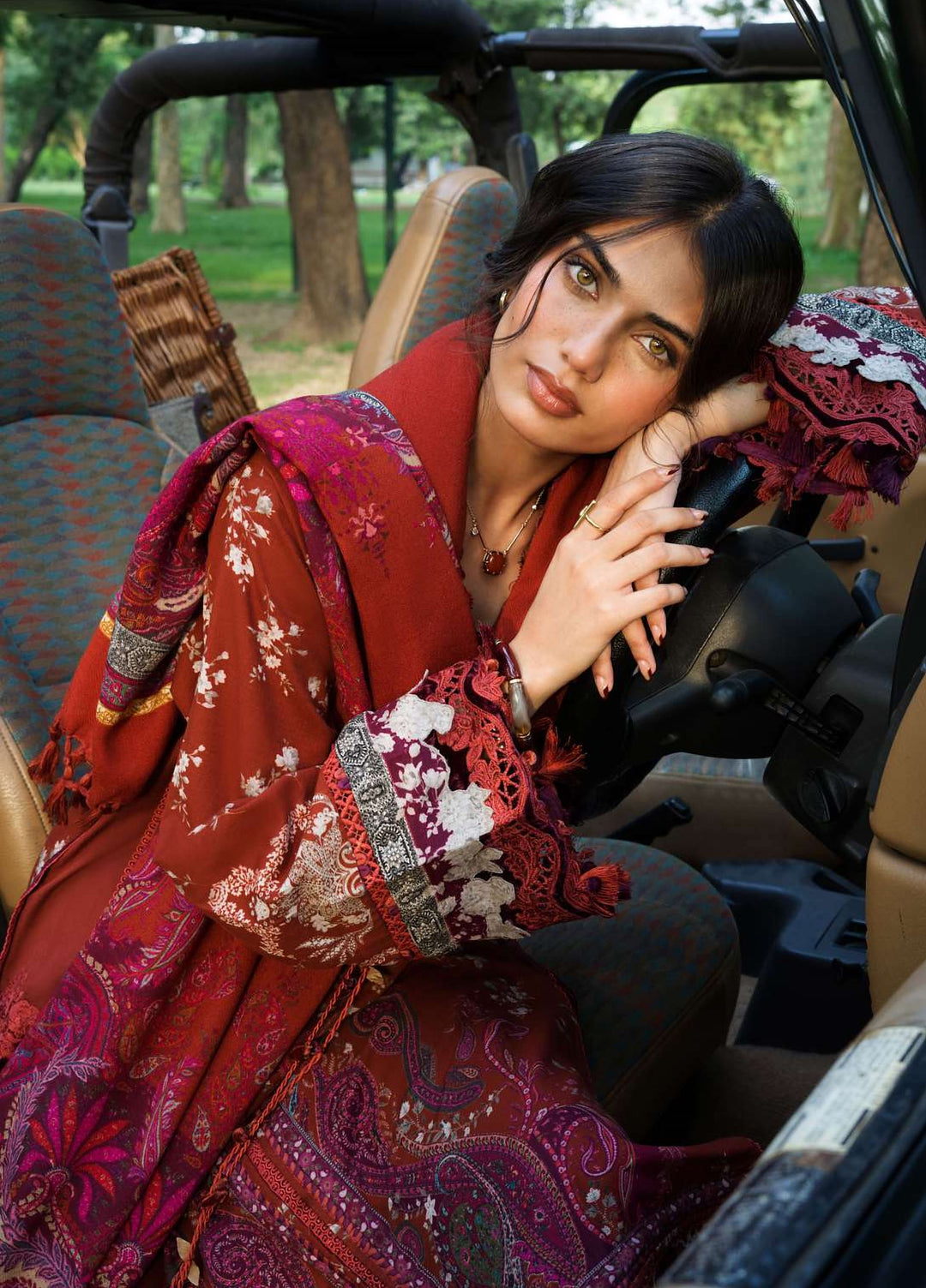 Wilderness by Elaf Unstitched Printed Khaddar 3 Piece Suit EL26UW Cinder EWR-2B - Winter Collection