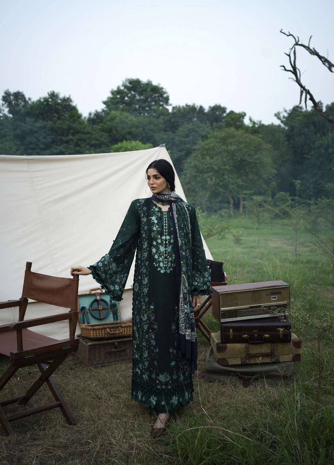 Wilderness by Elaf Unstitched Printed Khaddar 3 Piece Suit EL26UW Wintermint EWR-1A - Winter Collection