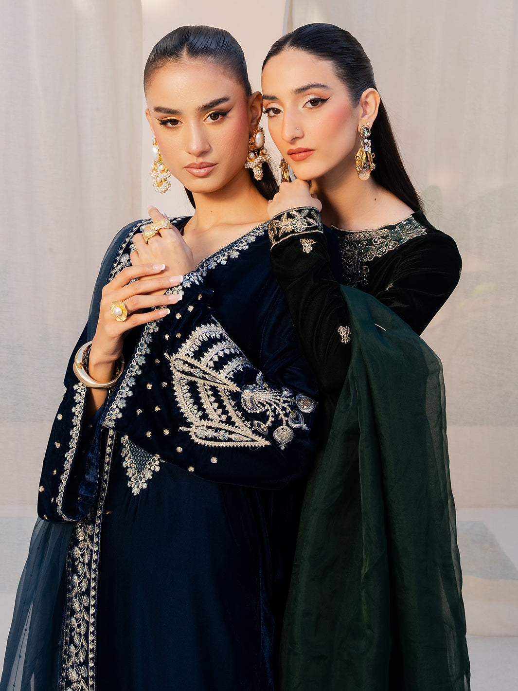 Le Tresor by Izel Pret Embroidered Velvet 3 Piece Suit Elora - Festive Collection