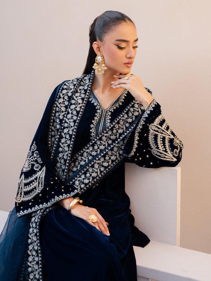Le Tresor by Izel Pret Embroidered Velvet 3 Piece Suit Elora - Festive Collection