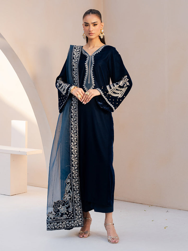 Le Tresor by Izel Pret Embroidered Velvet 3 Piece Suit Elora - Festive Collection