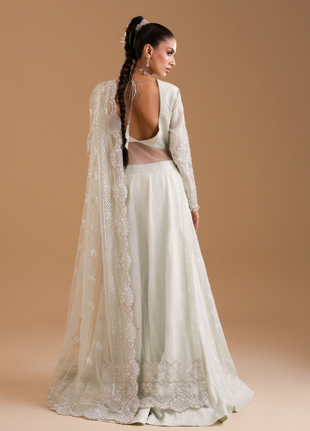 Afsanay by Zariya Luxury Embroidered Unstitched Chiffon 3 Piece Suits ZRY25LF D1 ZB50035 - Festive Collection