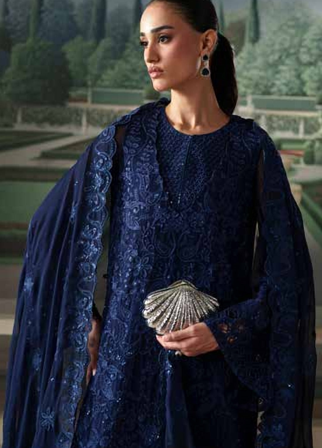 Modern Heirloom by Emaan Adeel Unstitched Embroidered Chiffon 3 Piece Suit EA26UMH Coralia - Festive Collection