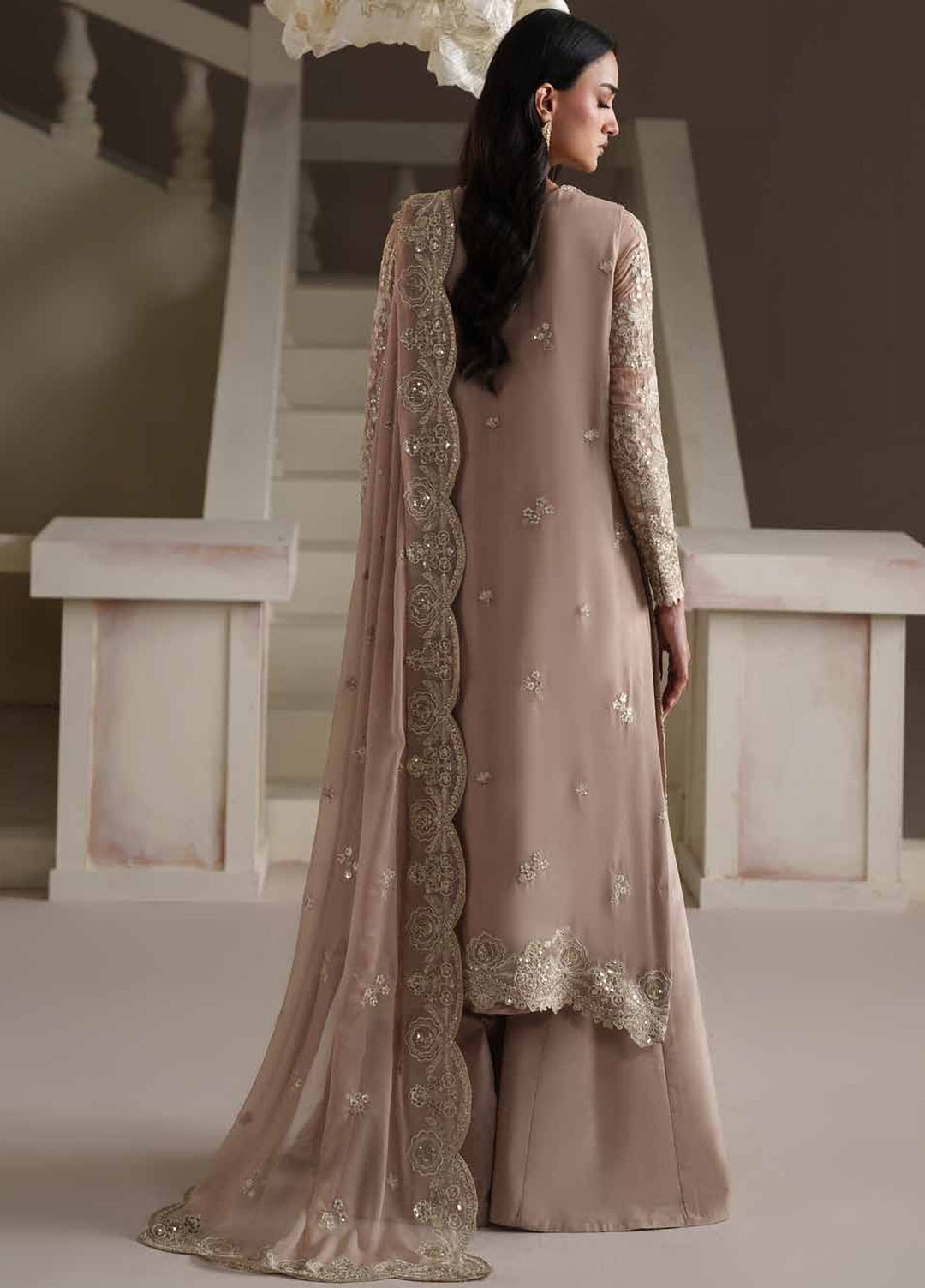 Modern Heirloom by Emaan Adeel Unstitched Embroidered Chiffon 3 Piece Suit EA26UMH Pearl Reverie - Festive Collection
