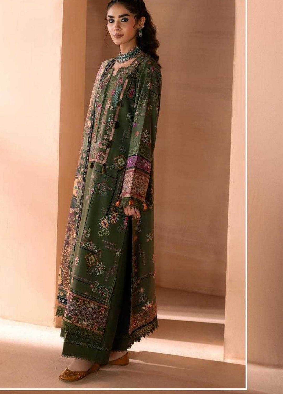 One Nation by Florent Unstitched Embroidered Viscose 3 Piece Suit FL26UON Ember - Casual Collection