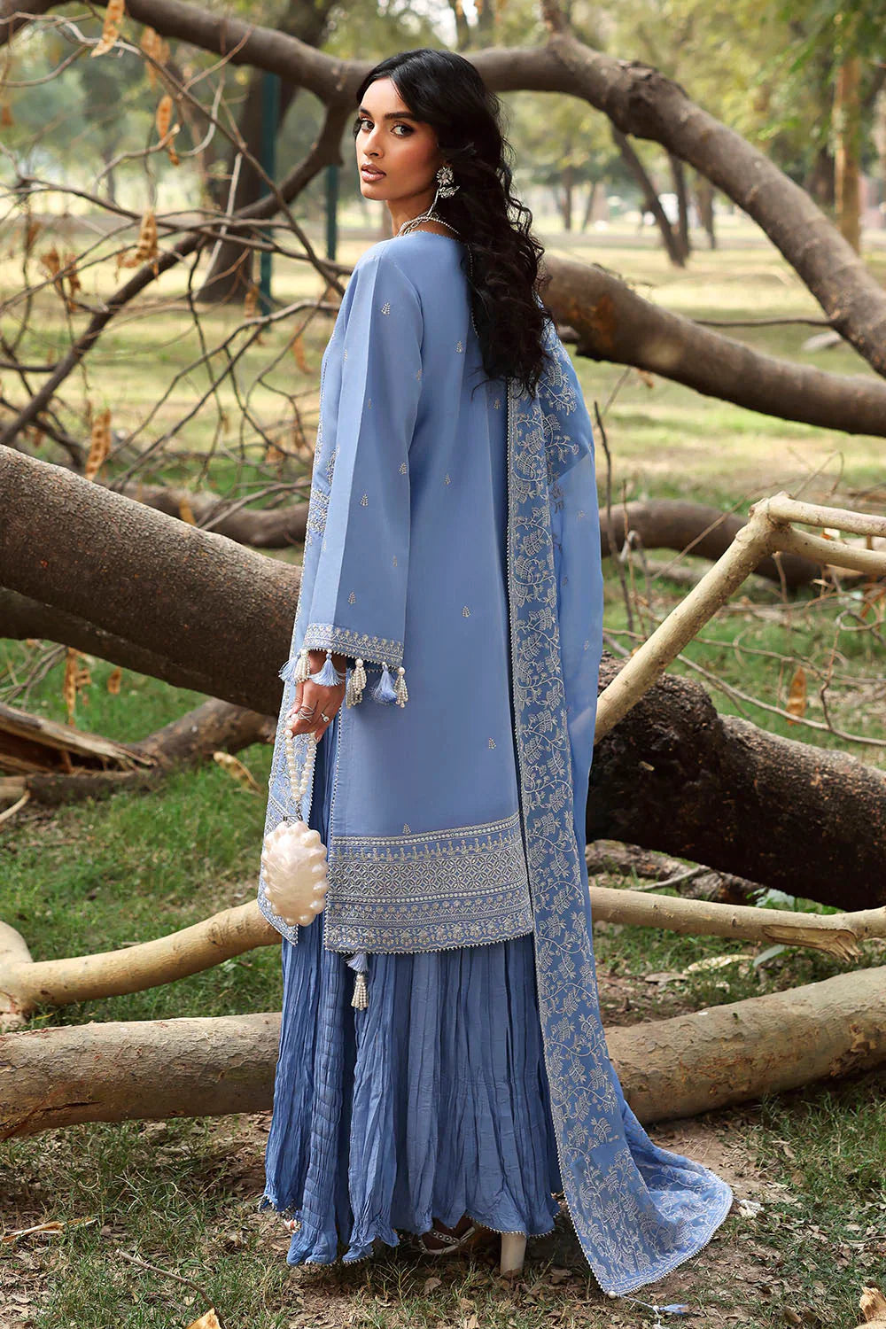 Gul Ahmed Unstitched Luxury Embroidered Silk 3 Piece Suit GA26UGL LE-62003 - Festive Collection