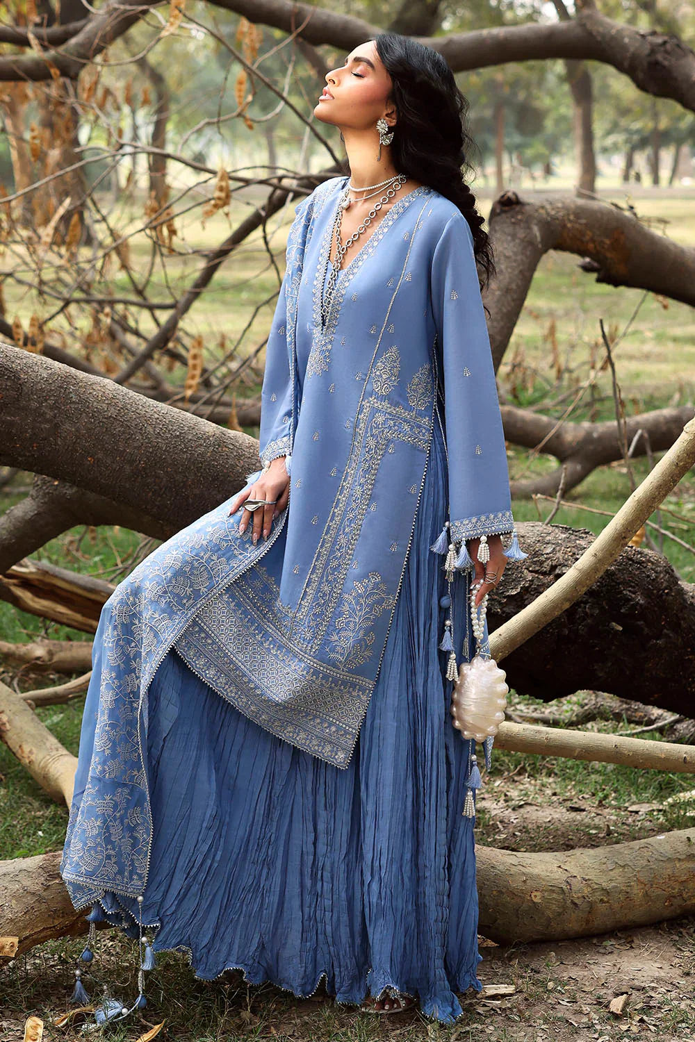 Gul Ahmed Unstitched Luxury Embroidered Silk 3 Piece Suit GA26UGL LE-62003 - Festive Collection