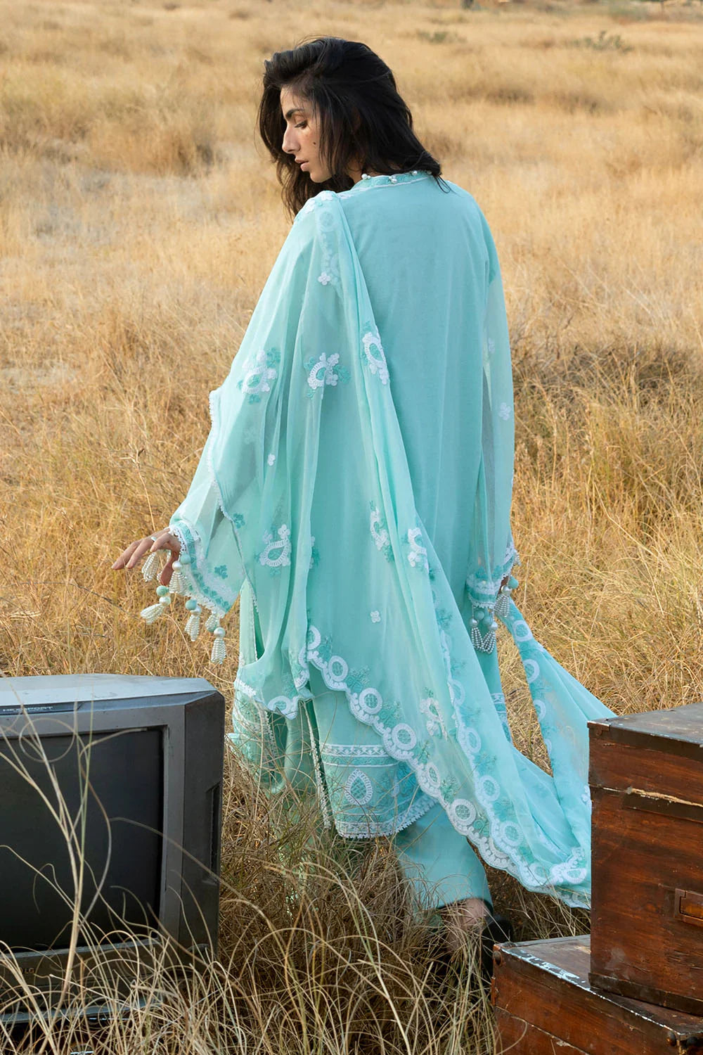 The Poetry of Luxury by Gul Ahmed Unstitched Embroidered Cotton Net 3 Piece Suit GA26UPL LE-62001 - Summer Collection