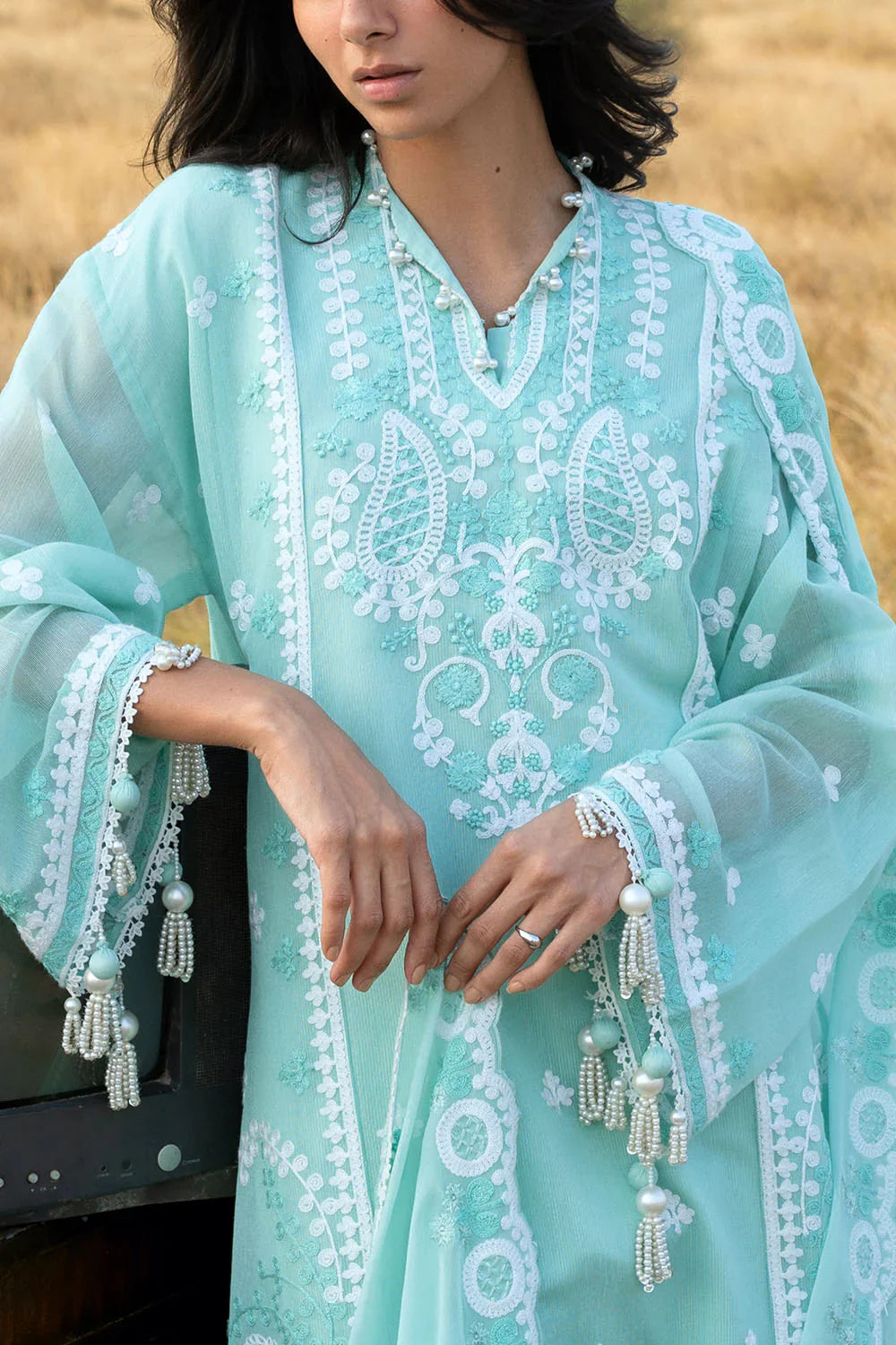 The Poetry of Luxury by Gul Ahmed Unstitched Embroidered Cotton Net 3 Piece Suit GA26UPL LE-62001 - Summer Collection
