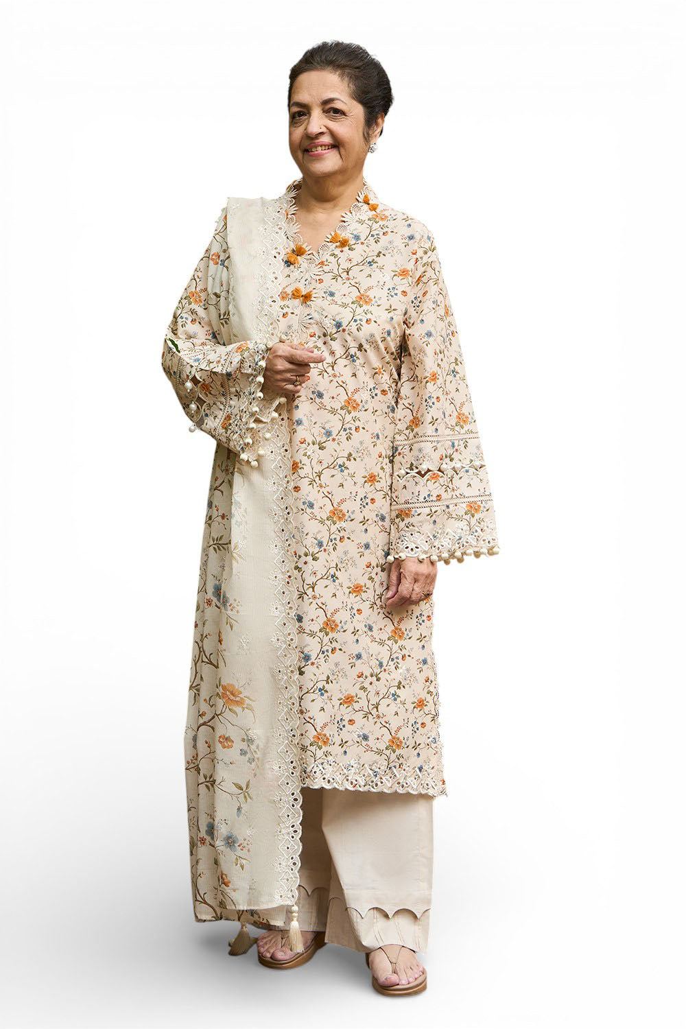 Tribute To Mother by Gul Ahmed Unstitched Embroidered Lawn 3 Piece Suit GA26UTM DN-62007 - Summer Collection