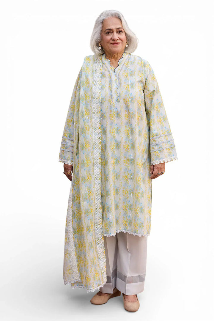 Tribute To Mother by Gul Ahmed Unstitched Embroidered Lawn 3 Piece Suit GA26UTM DN-62017 - Summer Collection