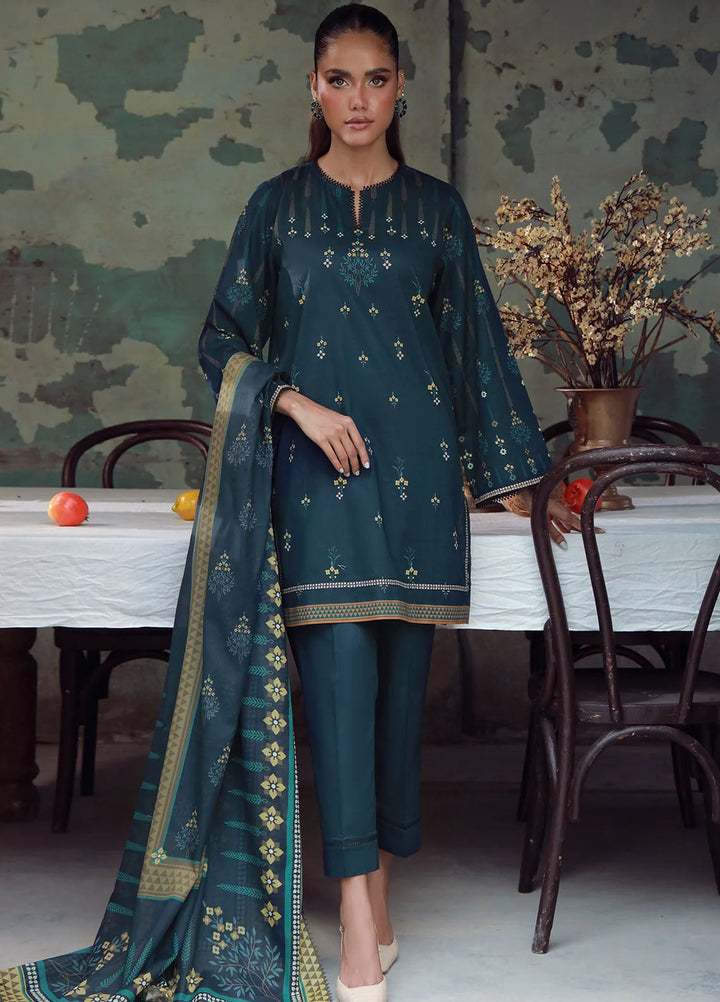 Elara by Sahar Unstitched Printed 3 Piece Cambric SHR25EP Emerald Dusk - Casual Collection