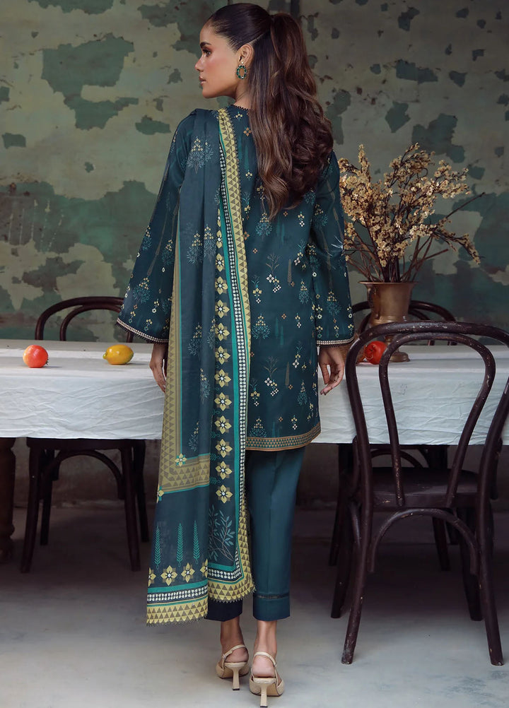 Elara by Sahar Unstitched Printed 3 Piece Cambric SHR25EP Emerald Dusk - Casual Collection