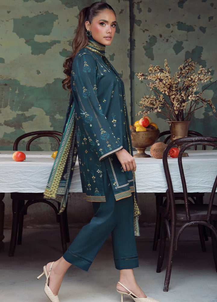 Elara by Sahar Unstitched Printed 3 Piece Cambric SHR25EP Emerald Dusk - Casual Collection