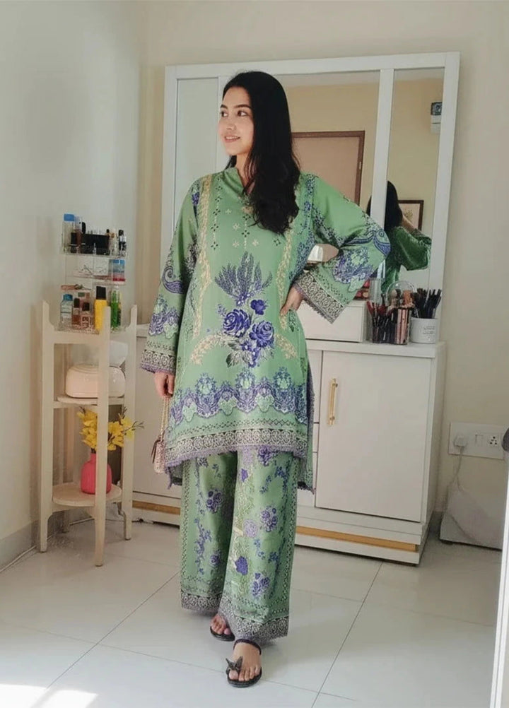 Mataish Women RTW Printed Crepe 2 Piece Suit Emerald Grace Cordset - Festive Collection