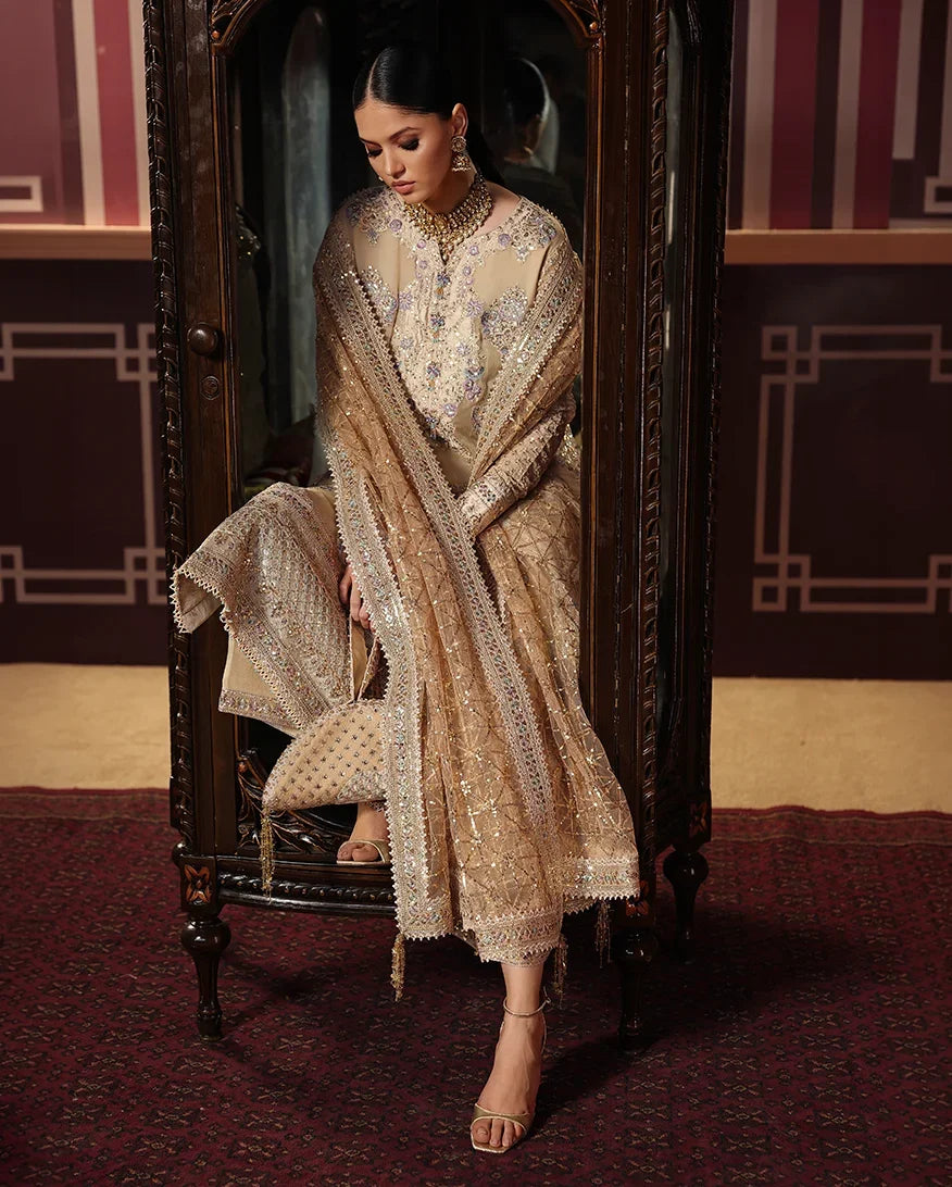 Royale Eternel by Roheenaz Unstitched Embroidered Chiffon 3 Piece Suit RN26URE Empress Glow RUNCH260104 - Wedding Collection