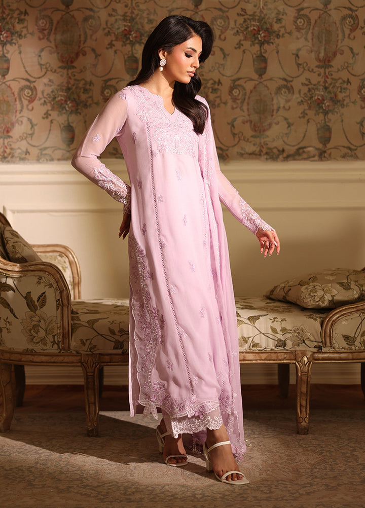 Ensembles by Azure Embroidered Unstitched Chiffon Suits 3 Piece AZU25EU ES-114 Orchid Whisper - Festive Collection