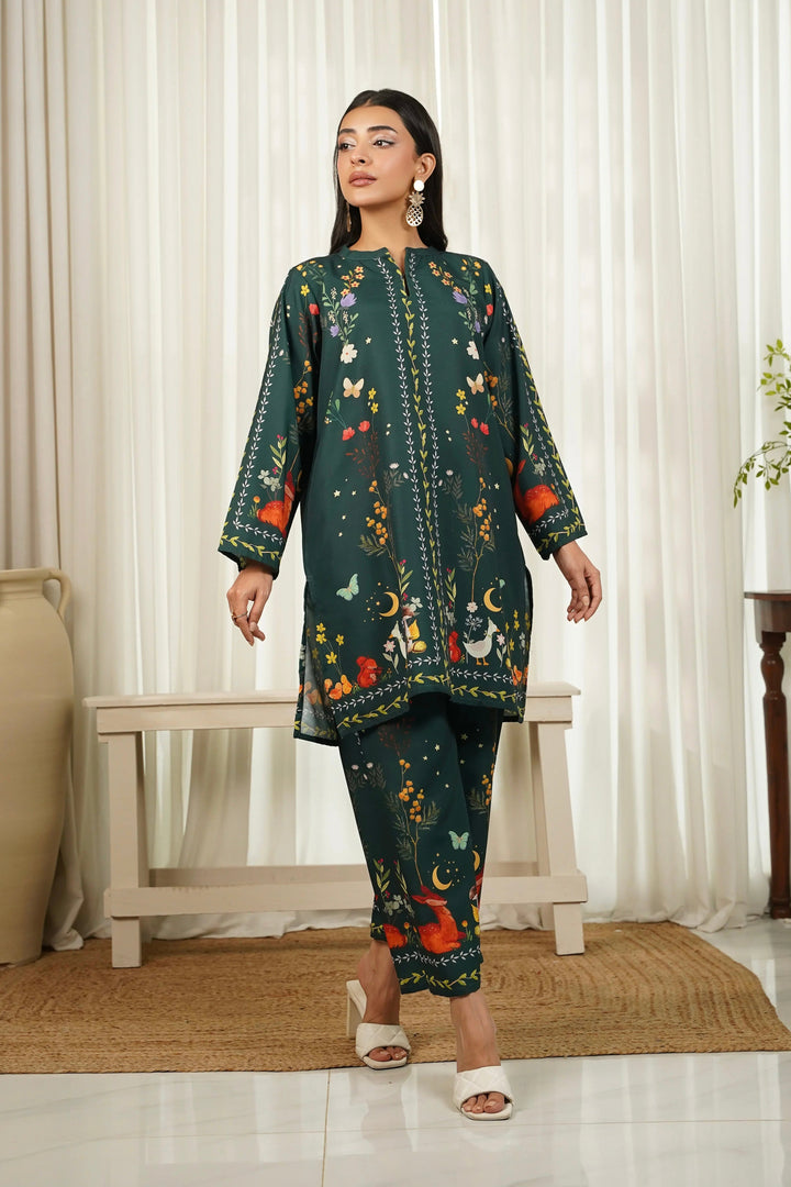 Dhaga Women Pret Printed 2 Piece Soft Crepe Jade SS25DSP311 - Summer Collection