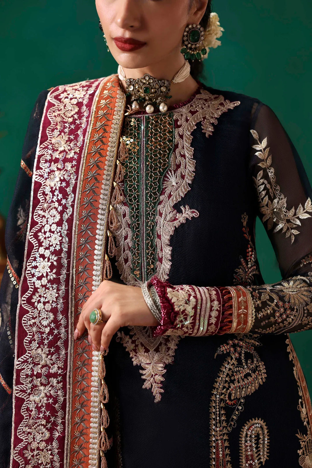 Sable Vogue Unstitched Embroidered Net 3 Piece Suit SV26UL FC-05-25 - Summer Collection