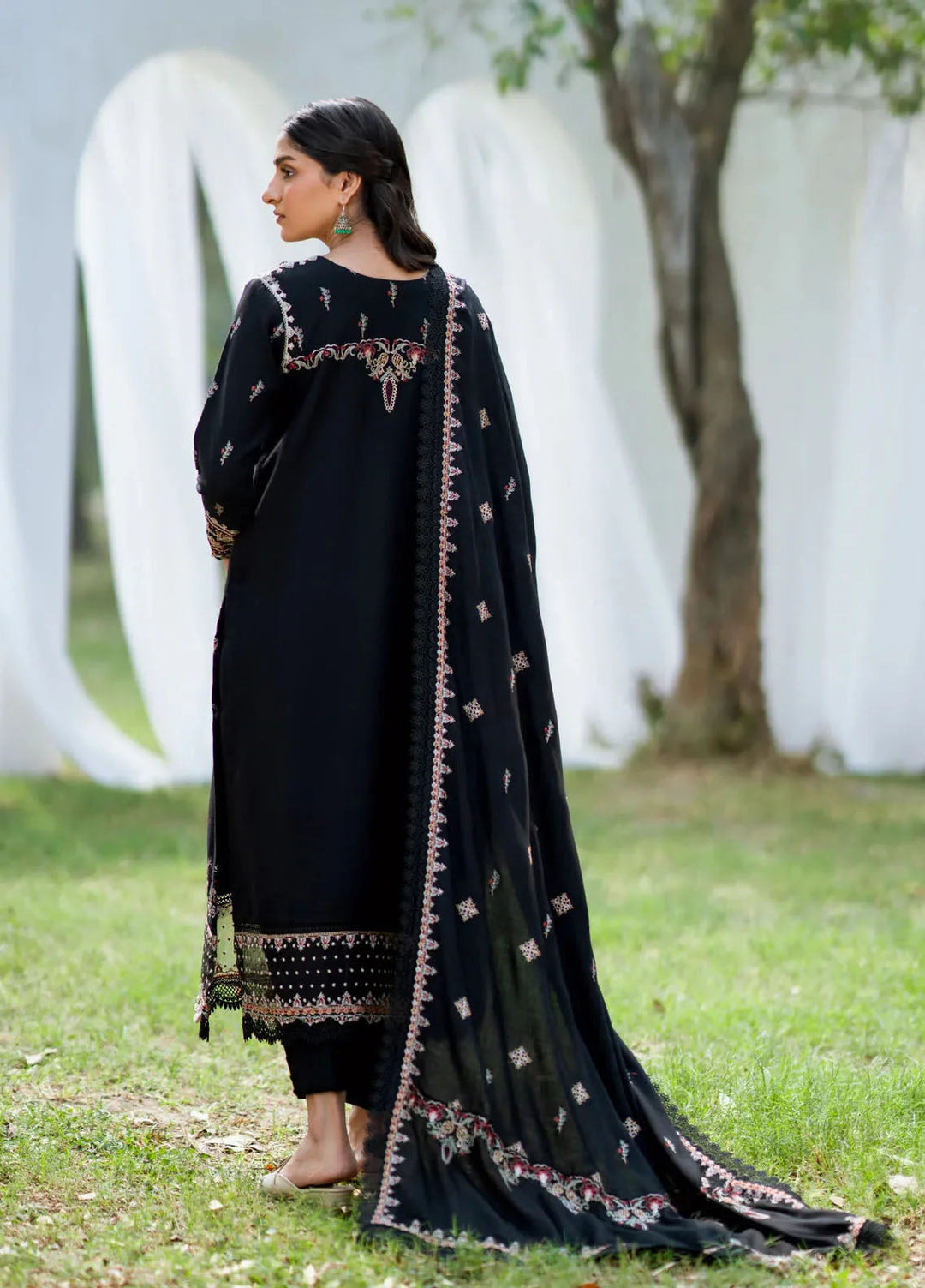 Florent Embroidered Leather Peach Suits Unstitched 3 Piece FL25FU FL-02 A - Formals Collection