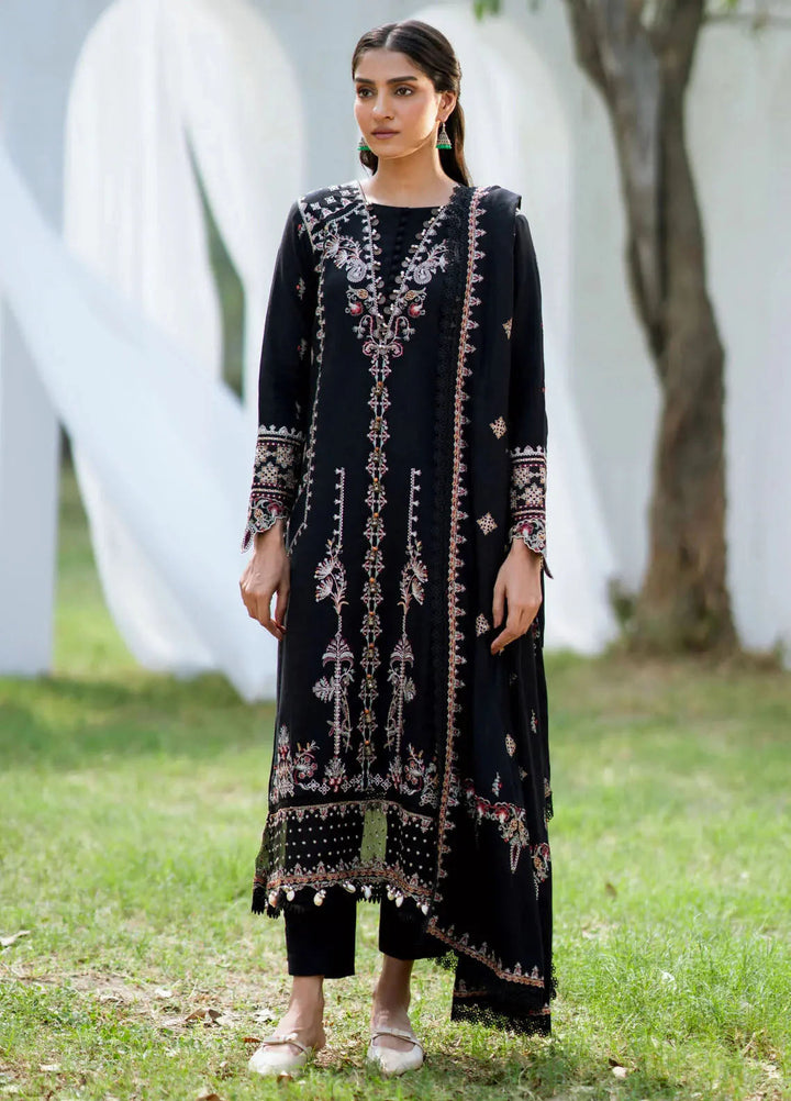 Florent Embroidered Leather Peach Suits Unstitched 3 Piece FL25FU FL-02 A - Formals Collection