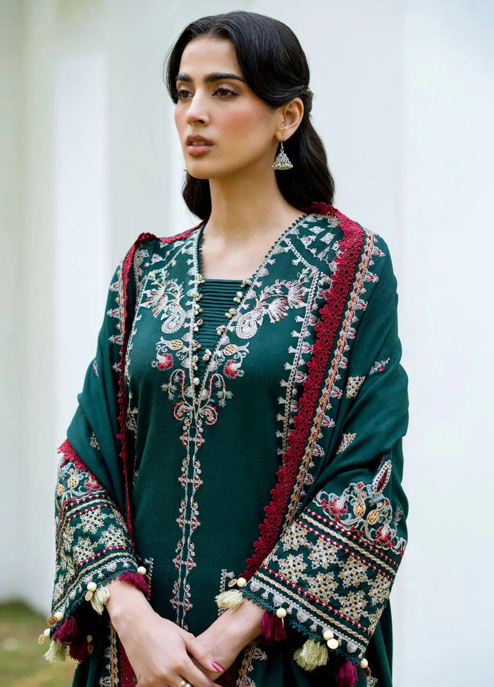 Florent Embroidered Leather Peach Suits Unstitched 3 Piece FL25FU FL-02 B - Formals Collection