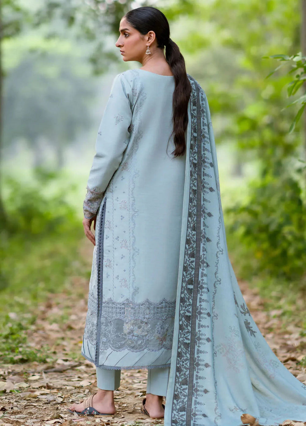Florent Embroidered Khaddar Suits Unstitched 3 Piece FL25FU FL-07 B - Formals Collection