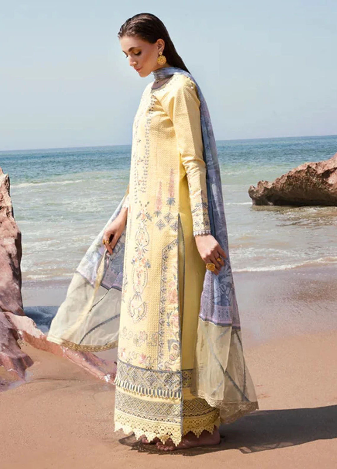 Florent Embroidered Khaddar Suits Unstitched 3 Piece FL25FU FL-5A - Formals Collection