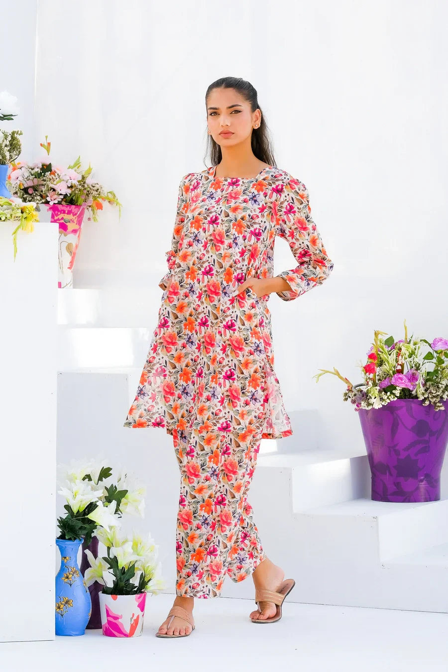 Dhaga Women Pret Printed 2 Piece Lawn Matching Separate FW24DSP0021 - Summer Collection