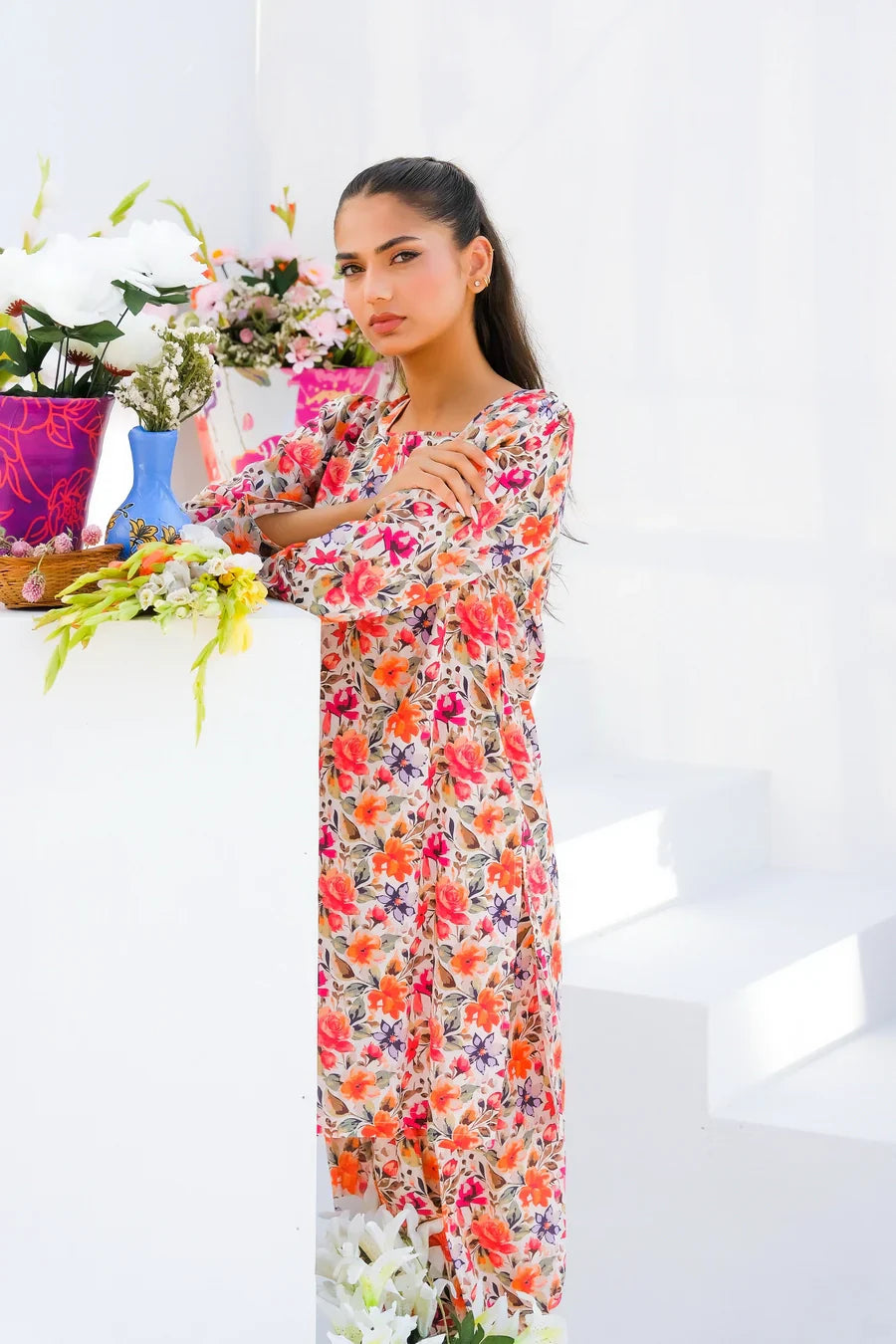 Dhaga Women Pret Printed 2 Piece Lawn Matching Separate FW24DSP0021 - Summer Collection