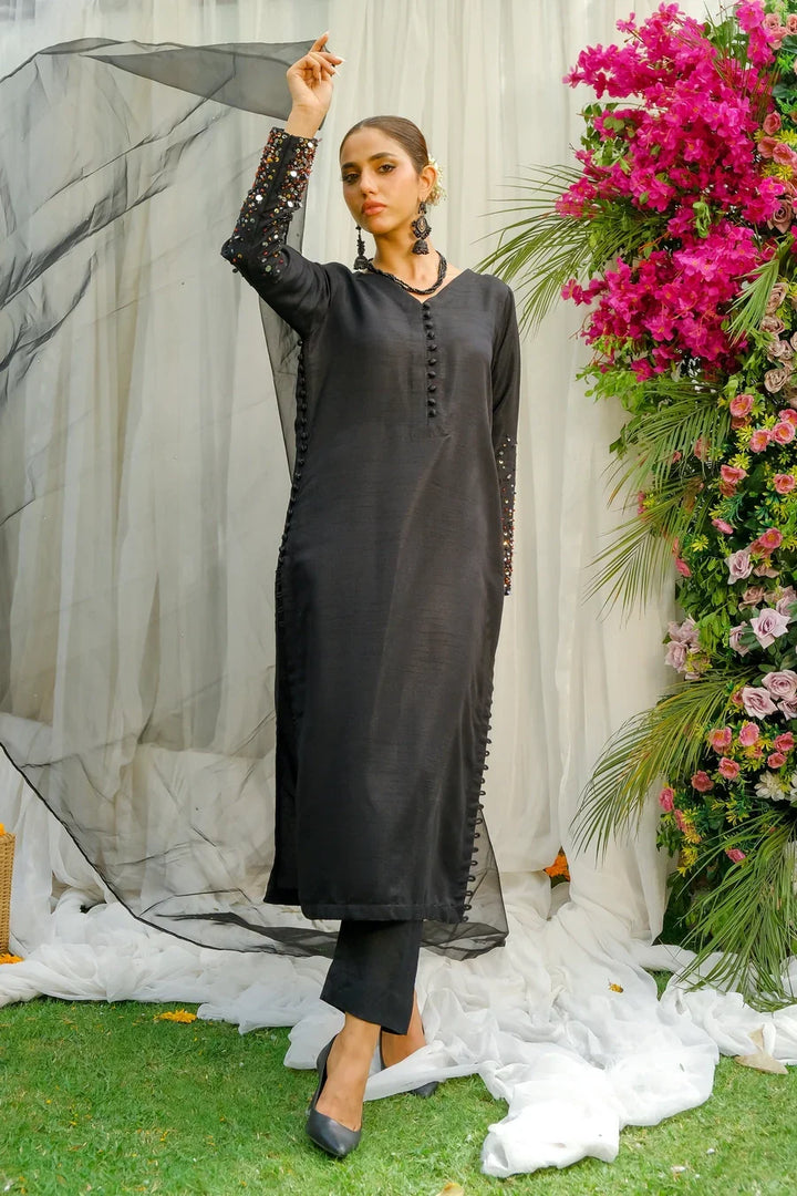 Dhaga Women Pret Embroidered 3 Piece Jacquard Mashq SS24DSE132 - Summer Collection