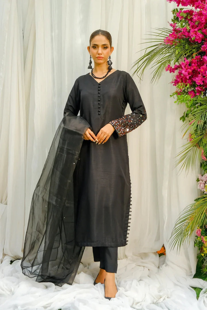 Dhaga Women Pret Embroidered 3 Piece Jacquard Mashq SS24DSE132 - Summer Collection