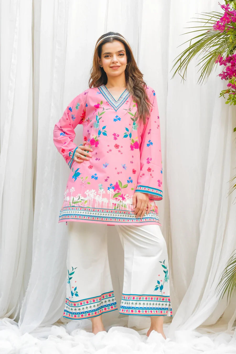 Dhaga Women Pret Printed 2 Piece Soft Crepe Bloom SS24DSP202 - Summer Collection