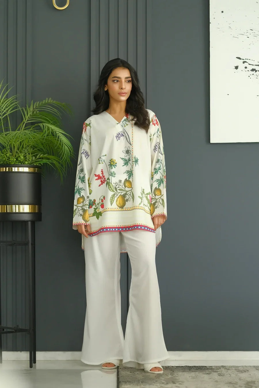 Dhaga Women Pret Printed 2 Piece Soft Crepe Tropical Tease SS24DSP205 - Summer Collection