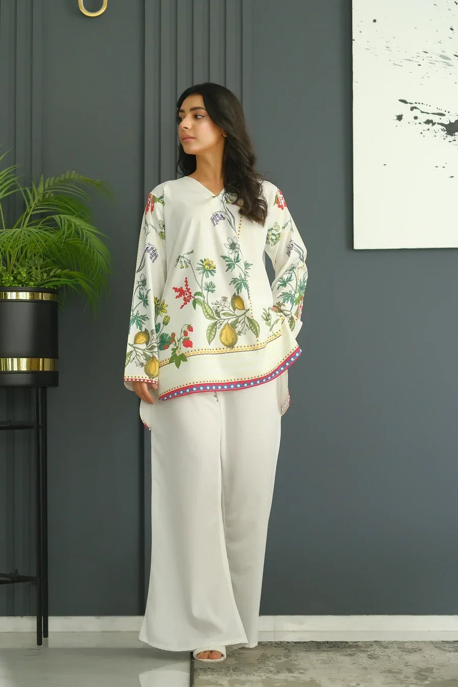 Dhaga Women Pret Printed 2 Piece Soft Crepe Tropical Tease SS24DSP205 - Summer Collection