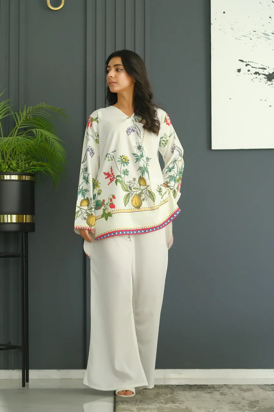 Dhaga Women Pret Printed 2 Piece Soft Crepe Tropical Tease SS24DSP205 - Summer Collection