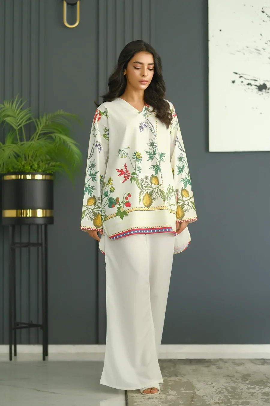 Dhaga Women Pret Printed 2 Piece Soft Crepe Tropical Tease SS24DSP205 - Summer Collection