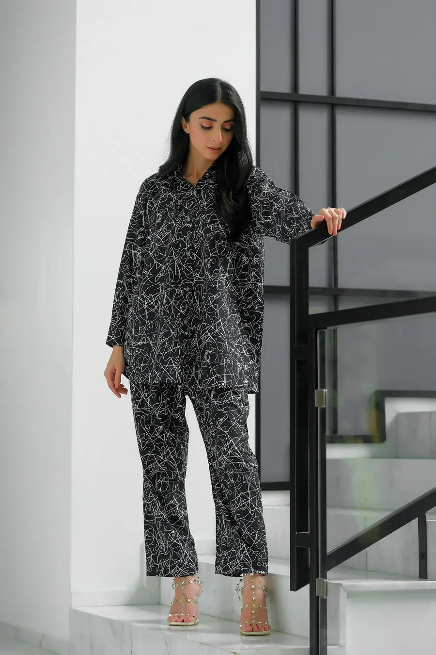 Dhaga Women Pret Printed 2 Piece Soft Crepe Tinsel SS24DSP223 - Summer Collection