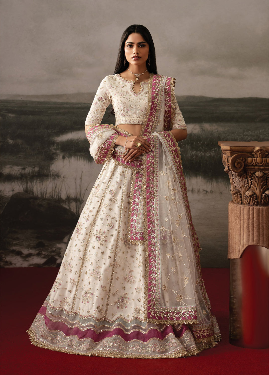 Aure by Afrozeh Unstitched Embroidered Velvet 3 Piece Suit AF26UAW Parure FW01230 - Wedding Collection